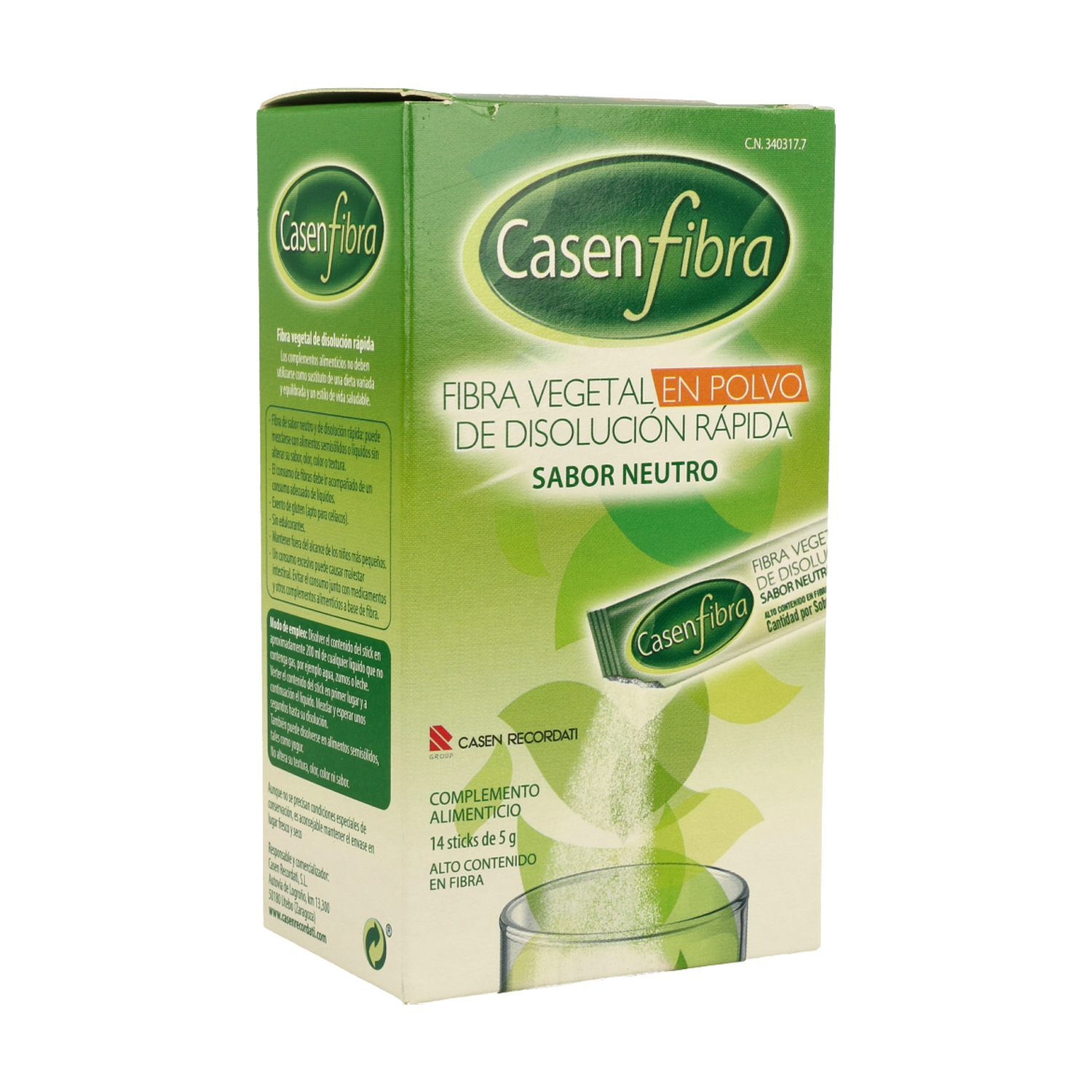 Casen Fibra Polvo Sabor neutro 14 sticks
